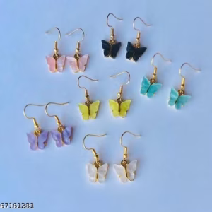 Butterfly earrings with hooks combo