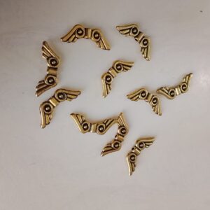 Antique gold wing charms - 10 pieces pack