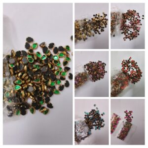 Coloured glossy kundans - Thilak shape 6mm - 10g pack