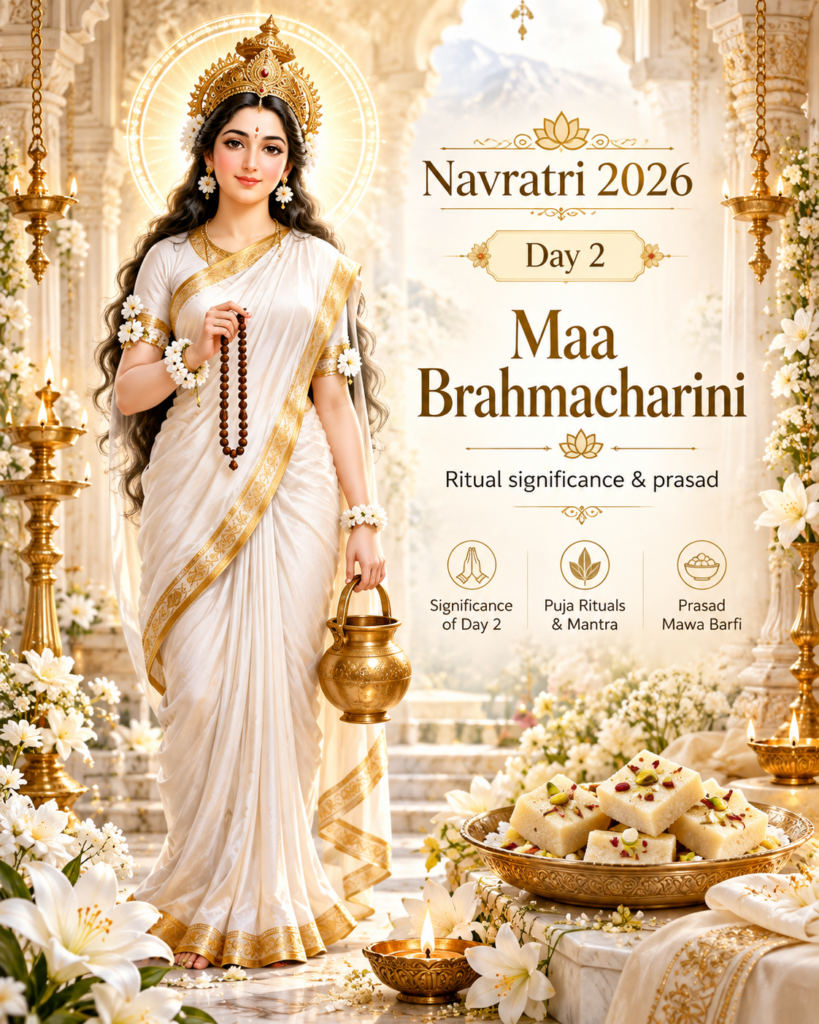 Navratri 2026 Day 2: Maa Brahmacharini Puja, Rituals & Prasad